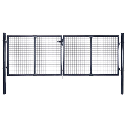 Mesh Garden Gate Galvanised Steel 300x75 cm Grey