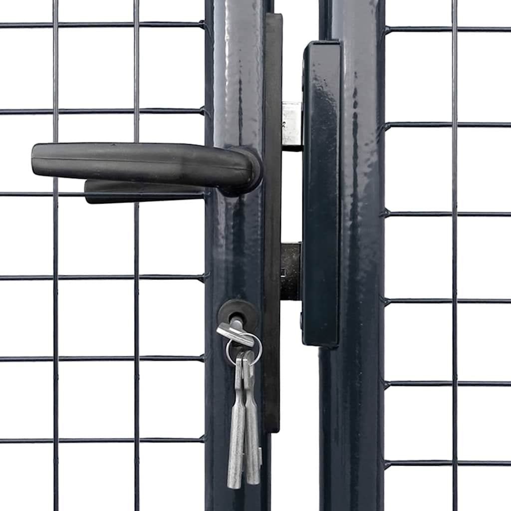 Mesh Garden Gate Galvanised Steel 300x75 cm Grey