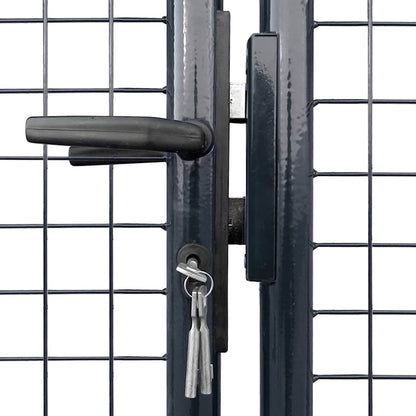 Mesh Garden Gate Galvanised Steel 300x75 cm Grey