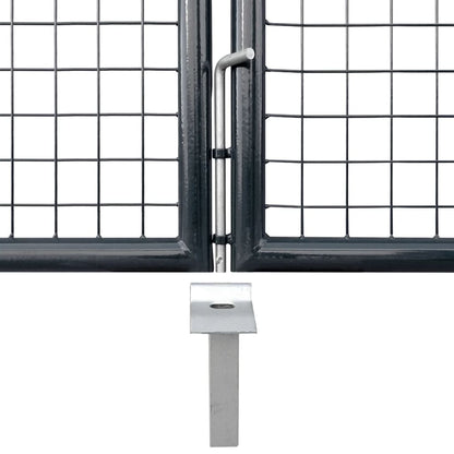 Mesh Garden Gate Galvanised Steel 300x150 cm Grey