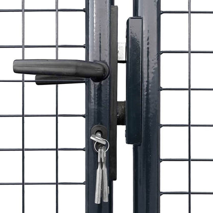 Mesh Garden Gate Galvanised Steel 300x175 cm Grey