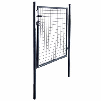 Mesh Garden Gate Galvanised Steel 39.4x39.4" Grey