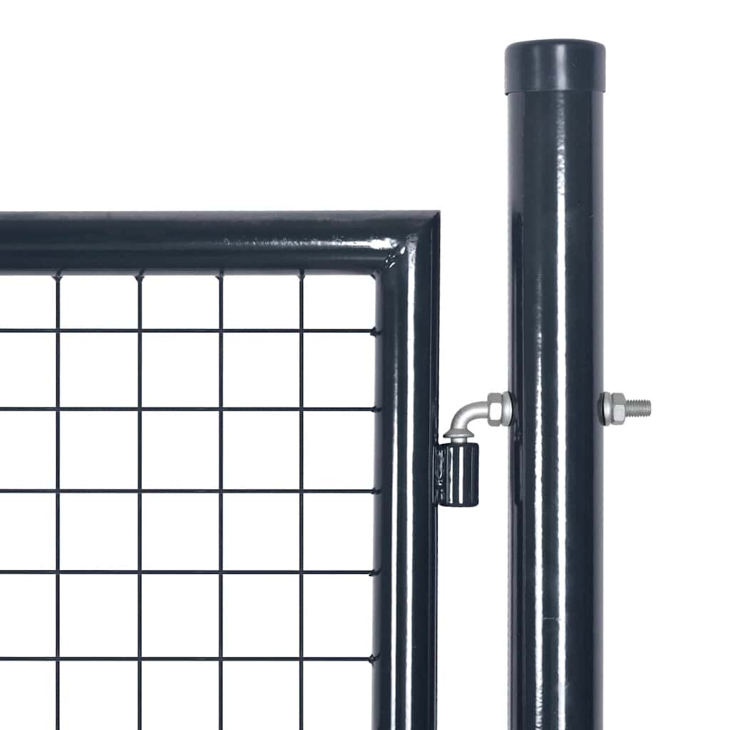 Mesh Garden Gate Galvanised Steel 39.4x39.4" Grey