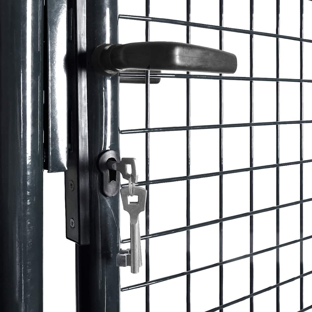 Mesh Garden Gate Galvanised Steel 39.4x39.4" Grey