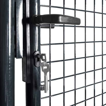Mesh Garden Gate Galvanised Steel 39.4x39.4" Grey
