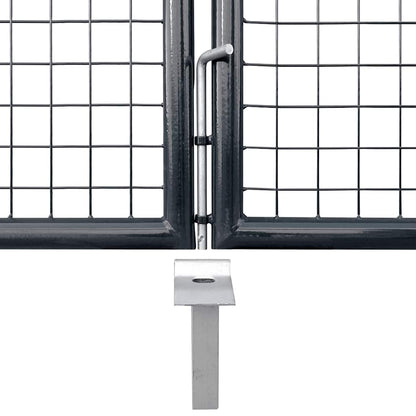 Mesh Garden Gate Galvanised Steel 400x200 cm Grey