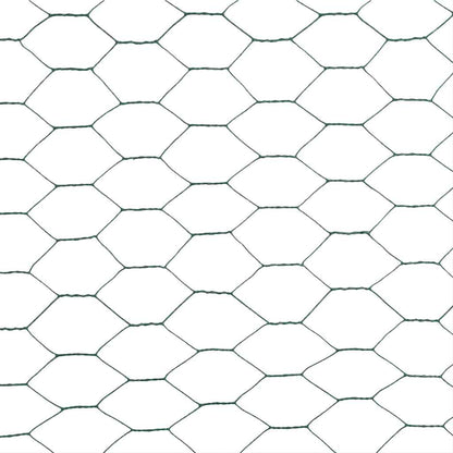 Chicken Wire Fence Steel with PVC Coating 25x1.5 m Green