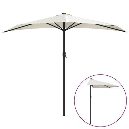 vidaXL Garden Parasol Sand Polyester fabric, Aluminum pole, Steel ribs