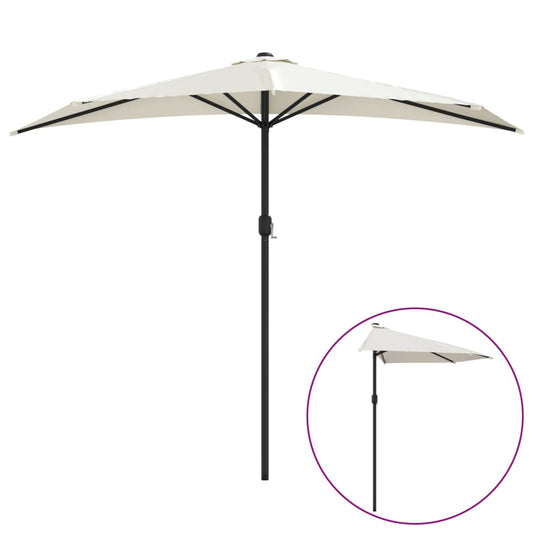 vidaXL Garden Parasol Sand Polyester fabric, Aluminum pole, Steel ribs