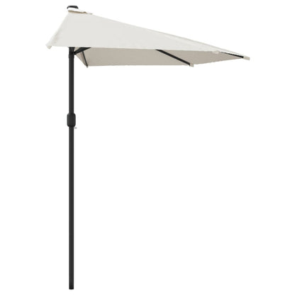 vidaXL Garden Parasol Sand Polyester fabric, Aluminum pole, Steel ribs