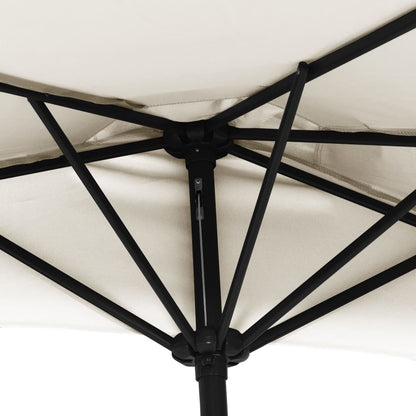 vidaXL Garden Parasol Sand Polyester fabric, Aluminum pole, Steel ribs