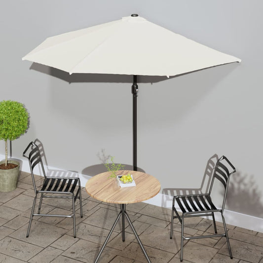 vidaXL Garden Parasol Sand Polyester fabric, Aluminum pole, Steel ribs