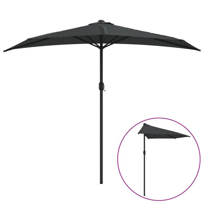 Garden Parasol with Aluminum Pole Anthracite 106.3"x56.7" Half