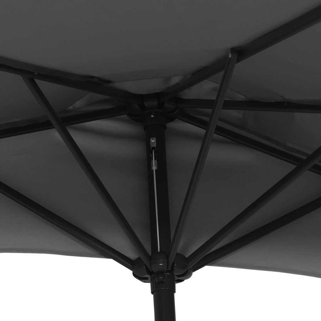 Garden Parasol with Aluminum Pole Anthracite 106.3"x56.7" Half