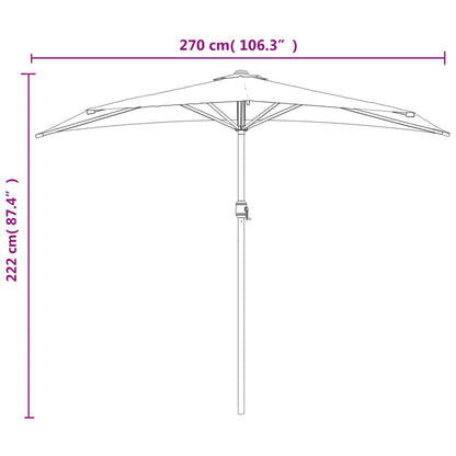 Garden Parasol with Aluminum Pole Anthracite 106.3"x56.7" Half