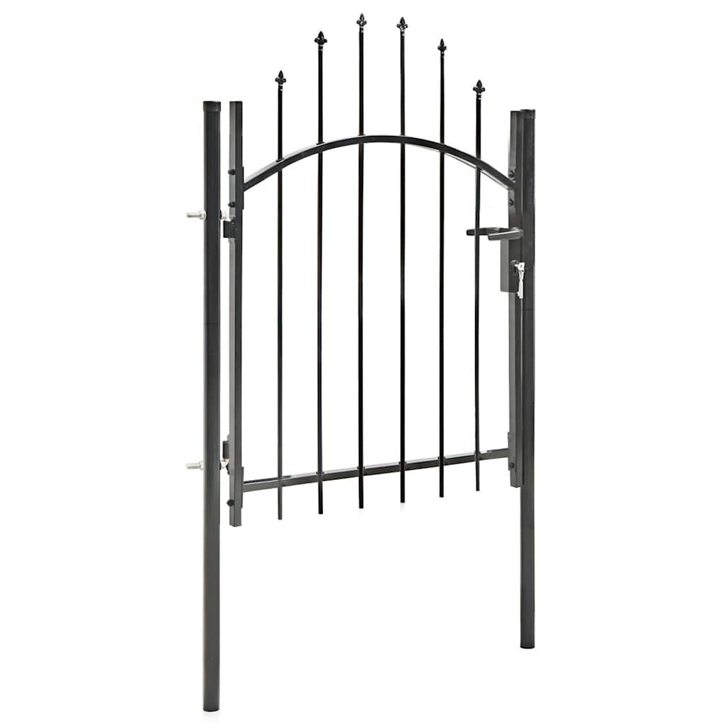 143058 vidaXL Garden Gate "Woerden" Steel 1x1 m Black
