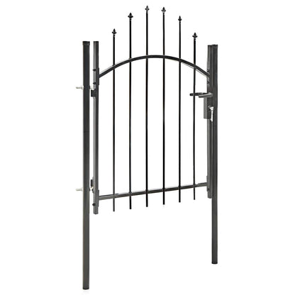 143058 vidaXL Garden Gate "Woerden" Steel 1x1 m Black