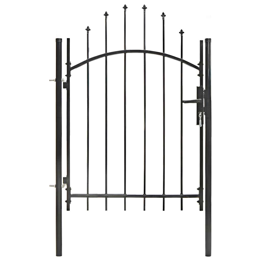 143058 vidaXL Garden Gate "Woerden" Steel 1x1 m Black