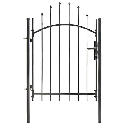 143058 vidaXL Garden Gate "Woerden" Steel 1x1 m Black