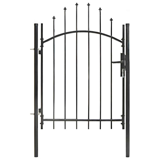 143058 vidaXL Garden Gate "Woerden" Steel 1x1 m Black