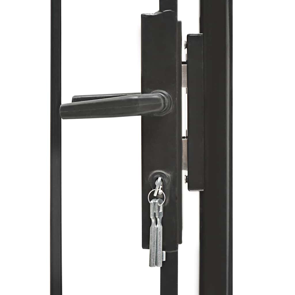143058 vidaXL Garden Gate "Woerden" Steel 1x1 m Black