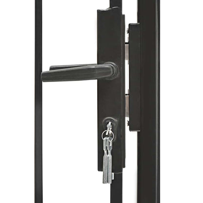 143058 vidaXL Garden Gate "Woerden" Steel 1x1 m Black