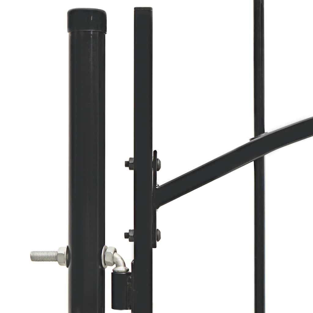 143058 vidaXL Garden Gate "Woerden" Steel 1x1 m Black