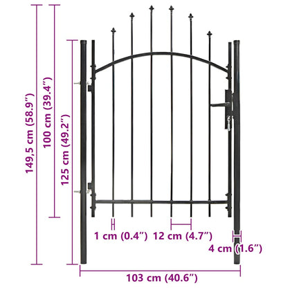 143058 vidaXL Garden Gate "Woerden" Steel 1x1 m Black