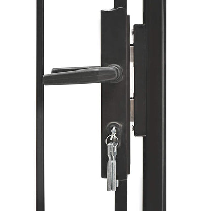 143059 vidaXL Garden Gate "Woerden" Steel 1x1,25 m Black