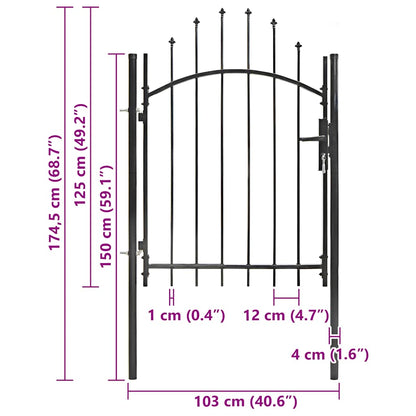 143059 vidaXL Garden Gate "Woerden" Steel 1x1,25 m Black