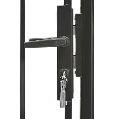 143060 vidaXL Garden Gate "Woerden" Steel 1x1,5 m Black