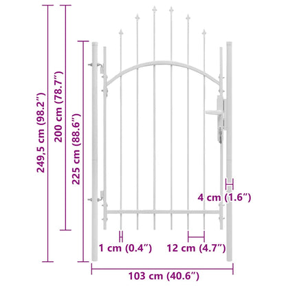 Garden Gate "Woerden" Steel 1x2,45 m White
