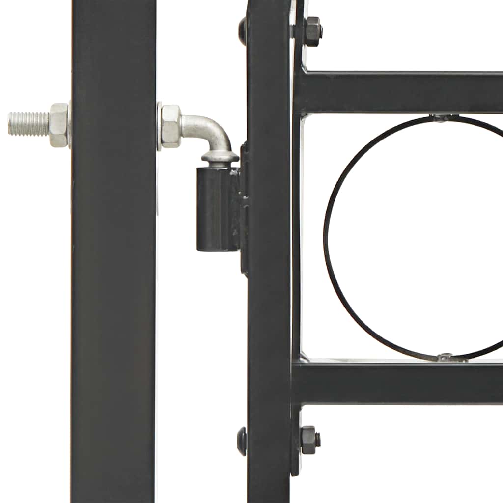 Fence Gate "ASSEN" with Arched Top Steel 102x175 cm Black