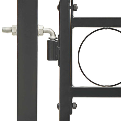 Fence Gate "ASSEN" with Arched Top Steel 102x175 cm Black