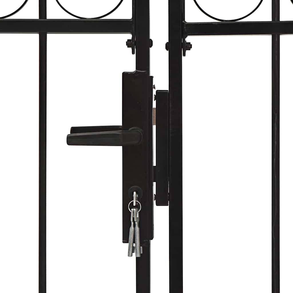 Fence Gate "ASSEN" Double Door with Arched Top Steel 300x125 cm