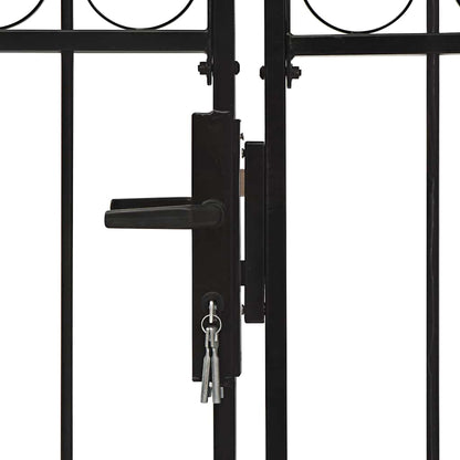 Fence Gate "ASSEN" Double Door with Arched Top Steel 300x125 cm