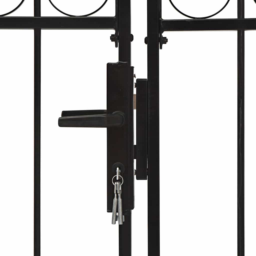 Fence Gate ASSEN Double Door with Arched Top Steel 400x150 cm