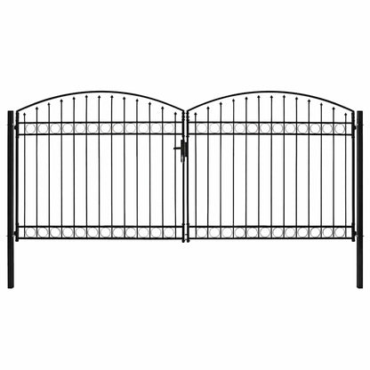 Fence Gate "ASSEN" Double Door with Arched Top Steel 400x200 cm