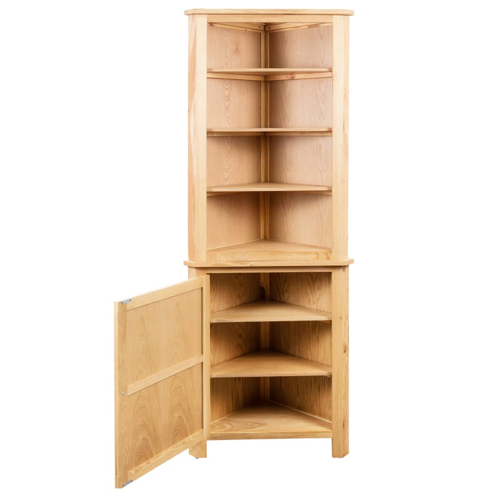 Corner Cabinet Brown Solid oak wood and MDF with oak veneer Medium