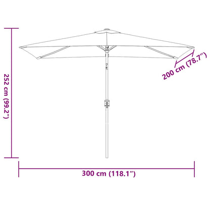 Garden Parasol | Bordeaux Red | Polyester fabric, Steel pole | Medium