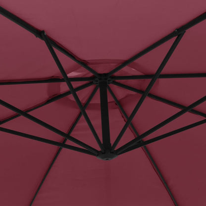 Cantilever Garden Parasol with Aluminium Pole 350 cm Bordeaux Red