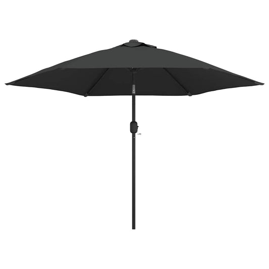 Garden Parasol with LED Lights and Steel Pole 300cm Anthracite