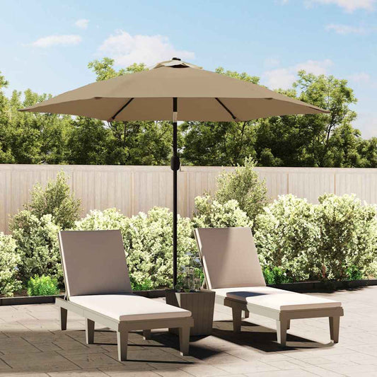 Garden Parasol | Taupe | Polyester | Large | Tiltable | Garden Parasol