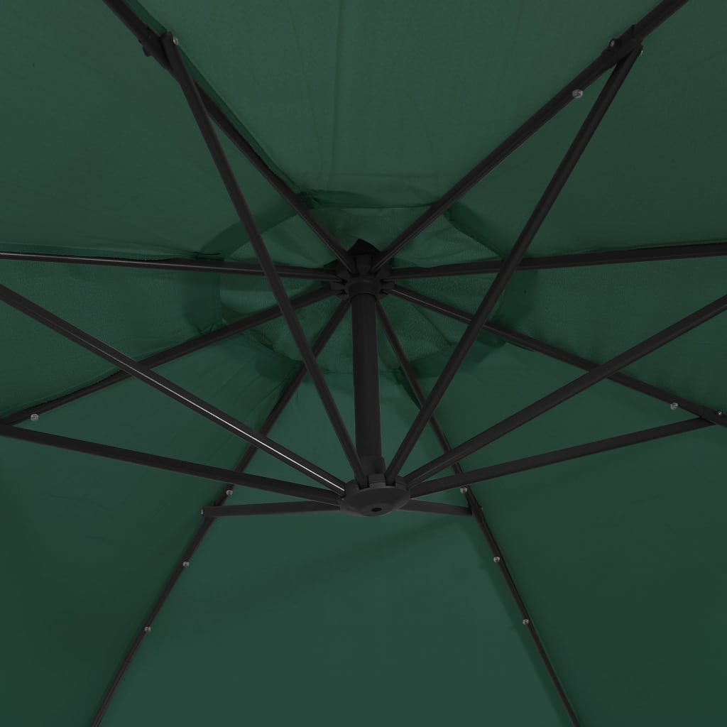 Cantilever Garden Parasol | Green | Polyester and Steel | Large