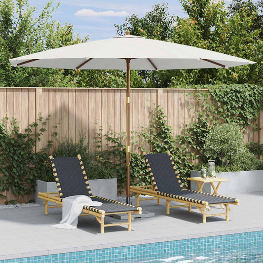 Garden Parasol | Sand White | Polyester | 350 cm diameter | Collapsible