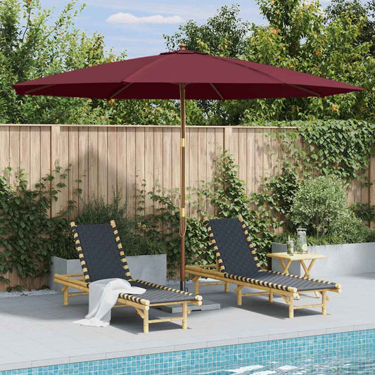 Garden Parasol | Burgundy | Polyester, Laminated bamboo, Hardwood | Large