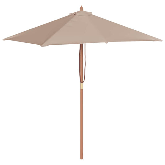 Garden Parasol with Wooden Pole 150x200 cm Taupe