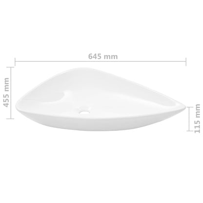 Basin Ceramic White Triangle 645x455x115 mm