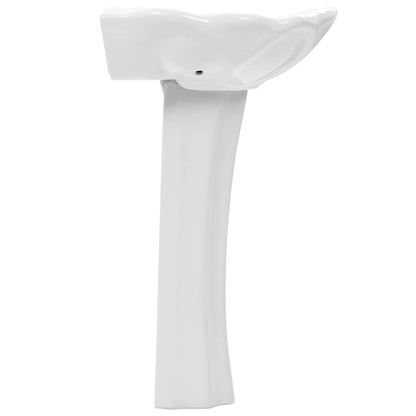 143005 vidaXL Freestanding Basin with Pedestal Ceramic White 580x510x200 mm