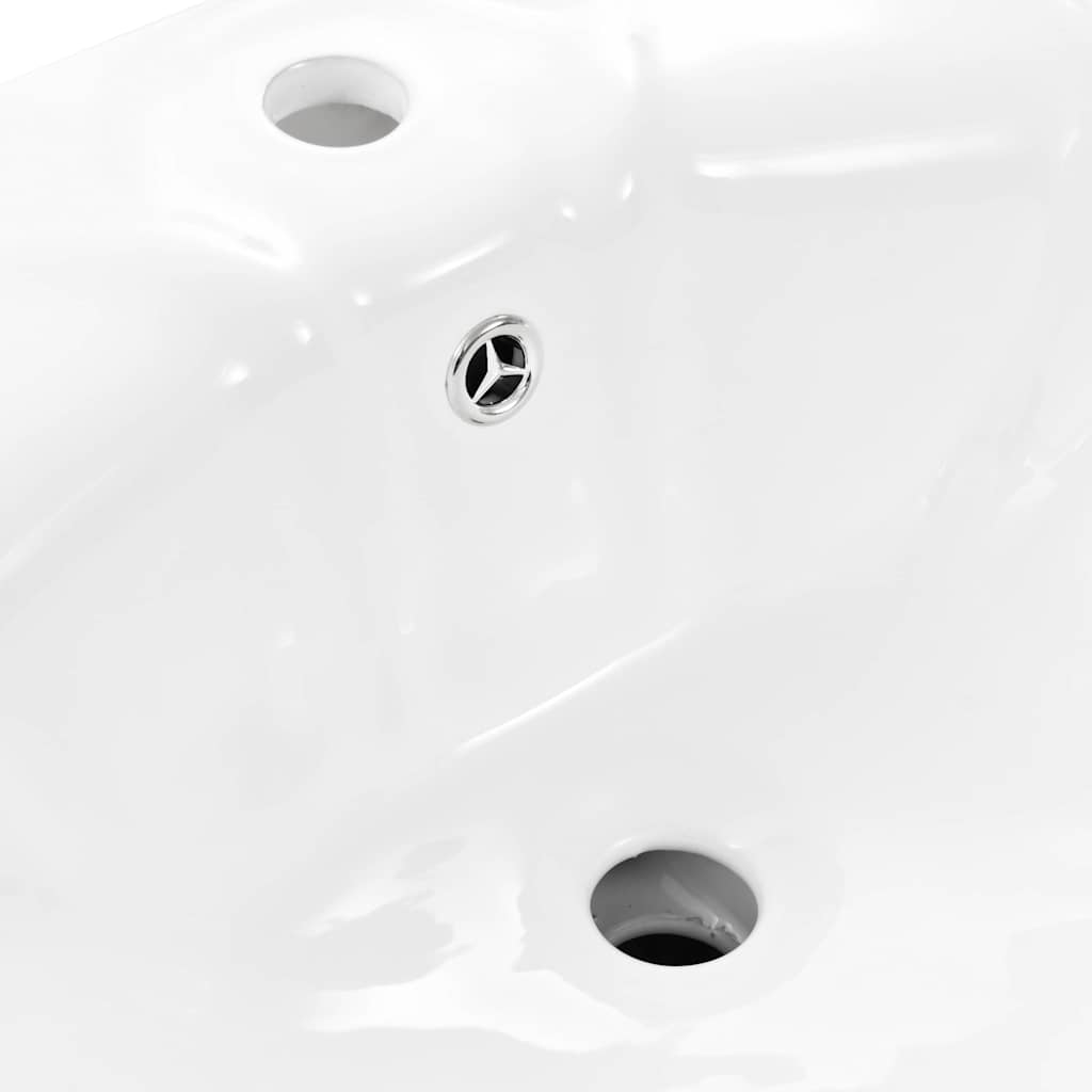 143005 vidaXL Freestanding Basin with Pedestal Ceramic White 580x510x200 mm